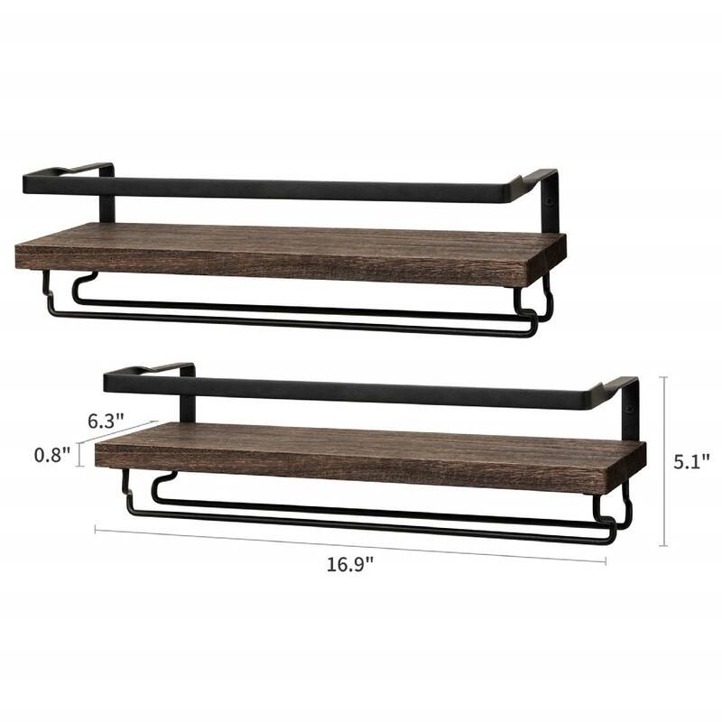 Wall Mounted Wine Rack Set of 2 - 16.9"D x 6.3"W x 5.1"H