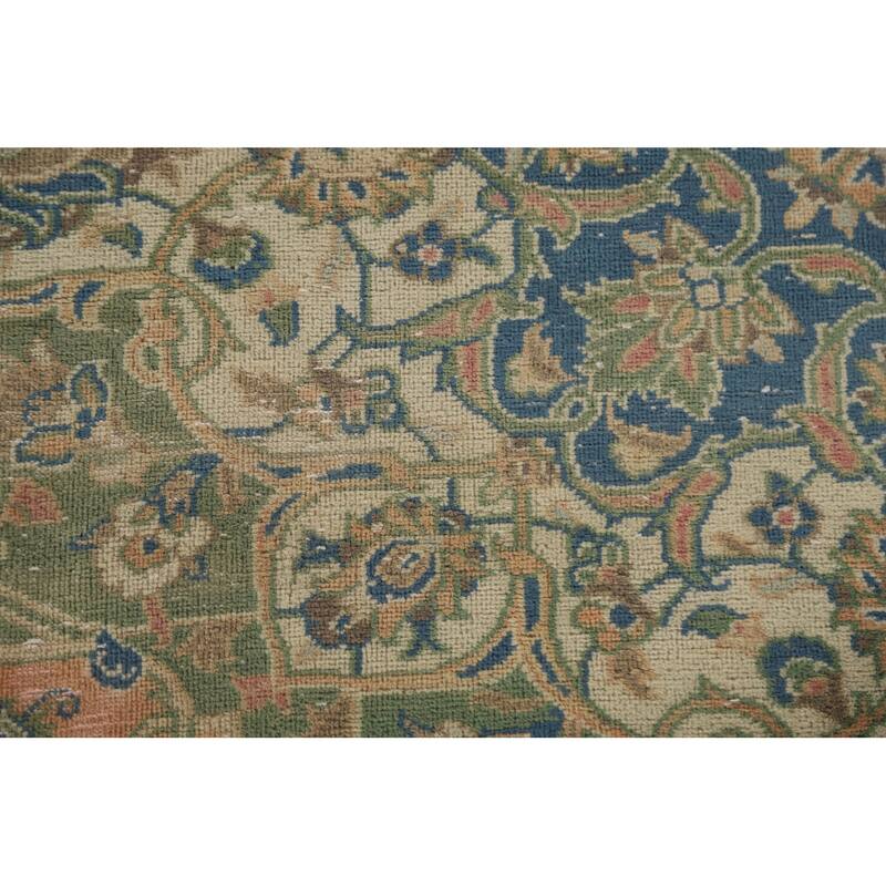 Hand Knotted Oriental 100% Wool Carpet Traditional Floral Oranges & Rust Mashad Area Rug - 13' 4'' X 9' 9''