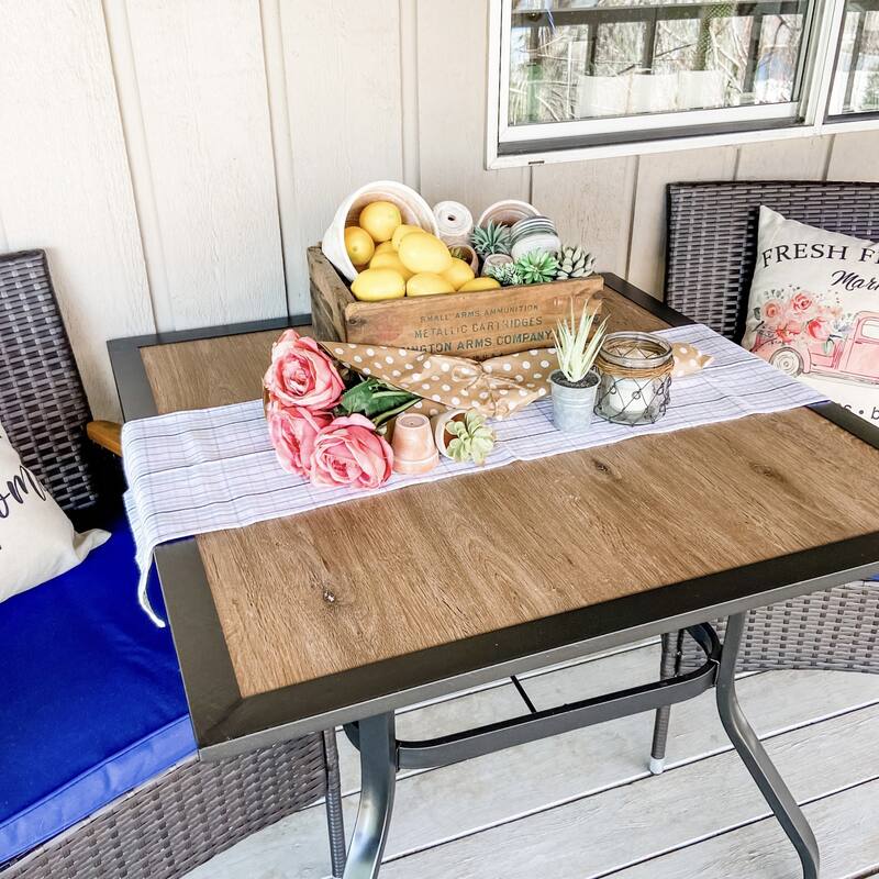 MAISON ARTS Outdoor Patio 6 Pieces Dining Set with Umbrella