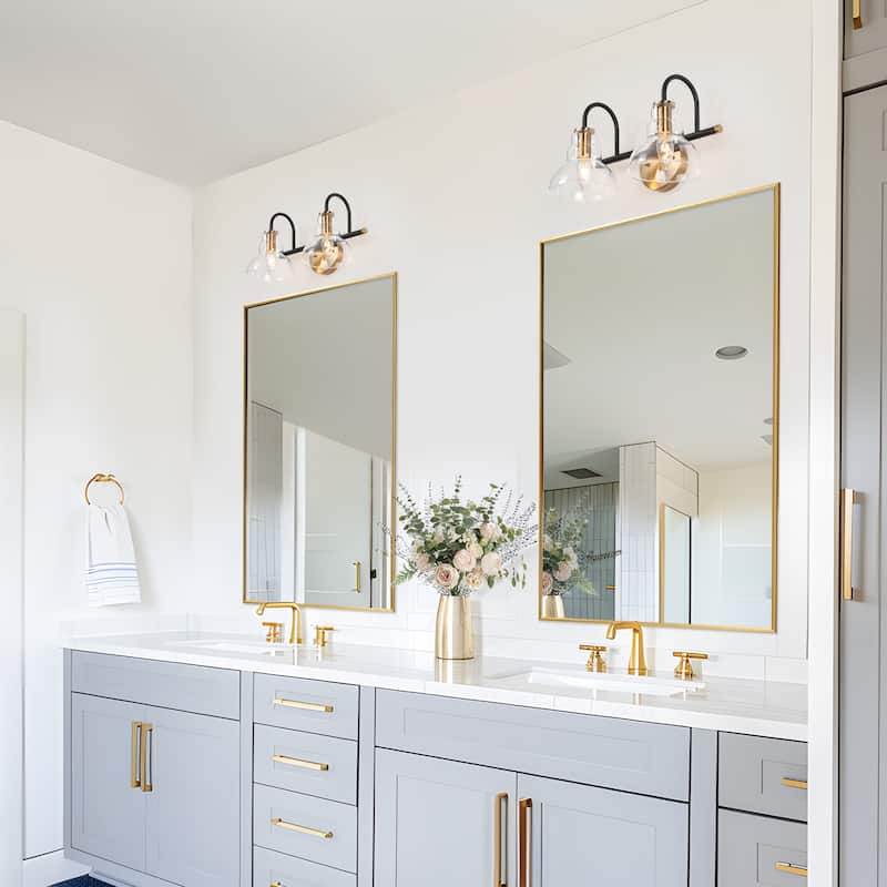 Modern 1/2/3/4 Lights Black Gold Bathroom Vanity Light Fixture Farmhouse Wall Sconce Light for Bathroom