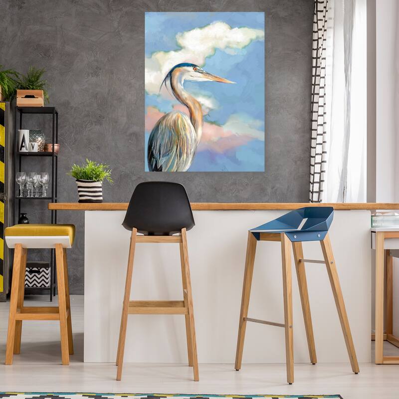 Heron Portrait By Studio Arts Canvas Art Print