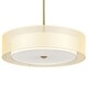 preview thumbnail 72 of 71, 3-Light 20"W Drum Fabric Semi Flush Mount Pendant Chandelier