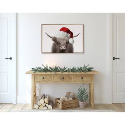 Sylvie Beaded Hey Dude Cow Color Santa Canvas by Creative Bunch Studio