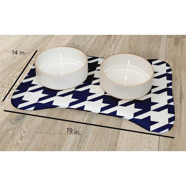 Houndstooth Pet Feeding Mat for Dogs and Cats