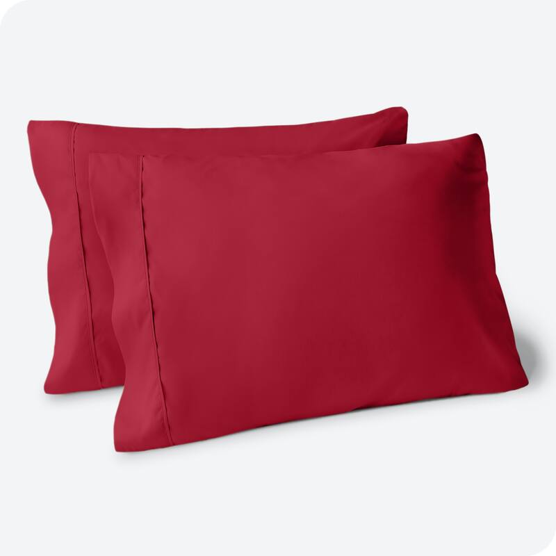 Bare Home Double Brushed Pillowcase Set (Set of 2) - King - Red