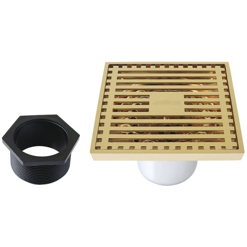 Kingston Brass BSF4464 Watercourse 3-15/16" Square Shower Drain - Polished Brass