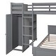 preview thumbnail 8 of 7, Full Loft Bed with Twin Stand-alone bed, Shelves,Desk,and Wardrobe-Gray