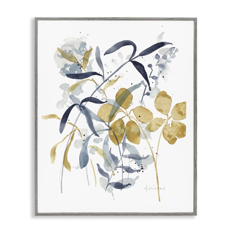 Stupell Impressions of Nature Sprigs Framed Giclee Art Design By Krinlox - 24 x 30 - Grey