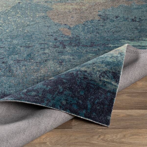 Shop Rachel Blue Abstract Area Rug 8 X 10 On Sale