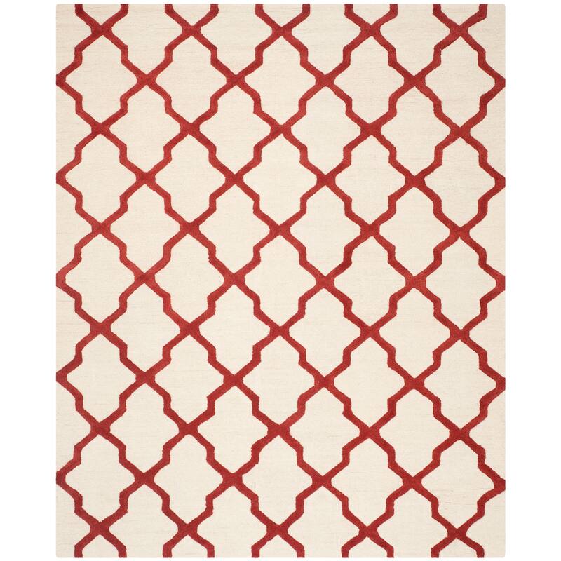 SAFAVIEH Handmade Cambridge Eirny Moroccan Trellis Wool Rug - 11'6" x 16' - Ivory/Rust
