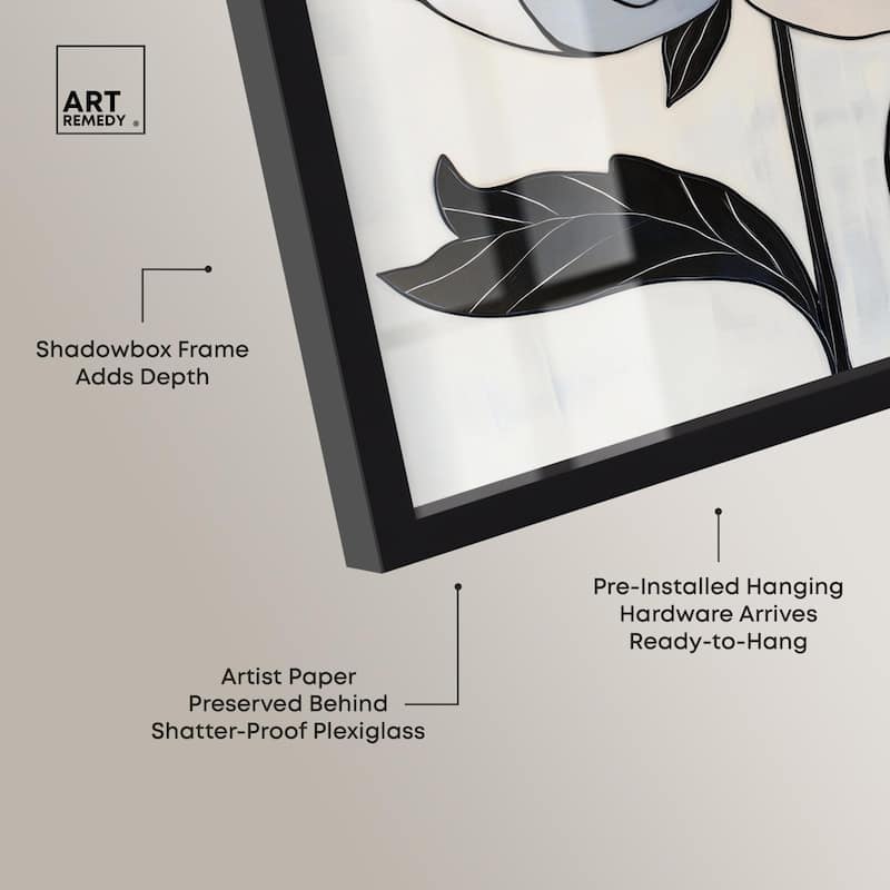 Gray Scale Flower I Shadowbox by Art Remedy