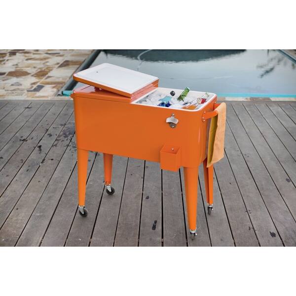 Shop Black Friday Deals On Permasteel 80 Qt Patio Cooler Orange Overstock 17040755
