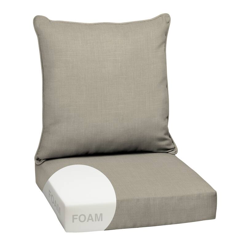 ARDEN earthFIBER Outdoor Foam Deep Seat Cushion Set, 24 in x 24 in - Sandbar Taupe Texture