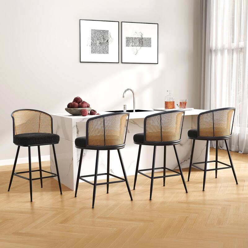 26"/29" Rattan Upholstered Bar Stool /Counter Stools Set of 2/3/4