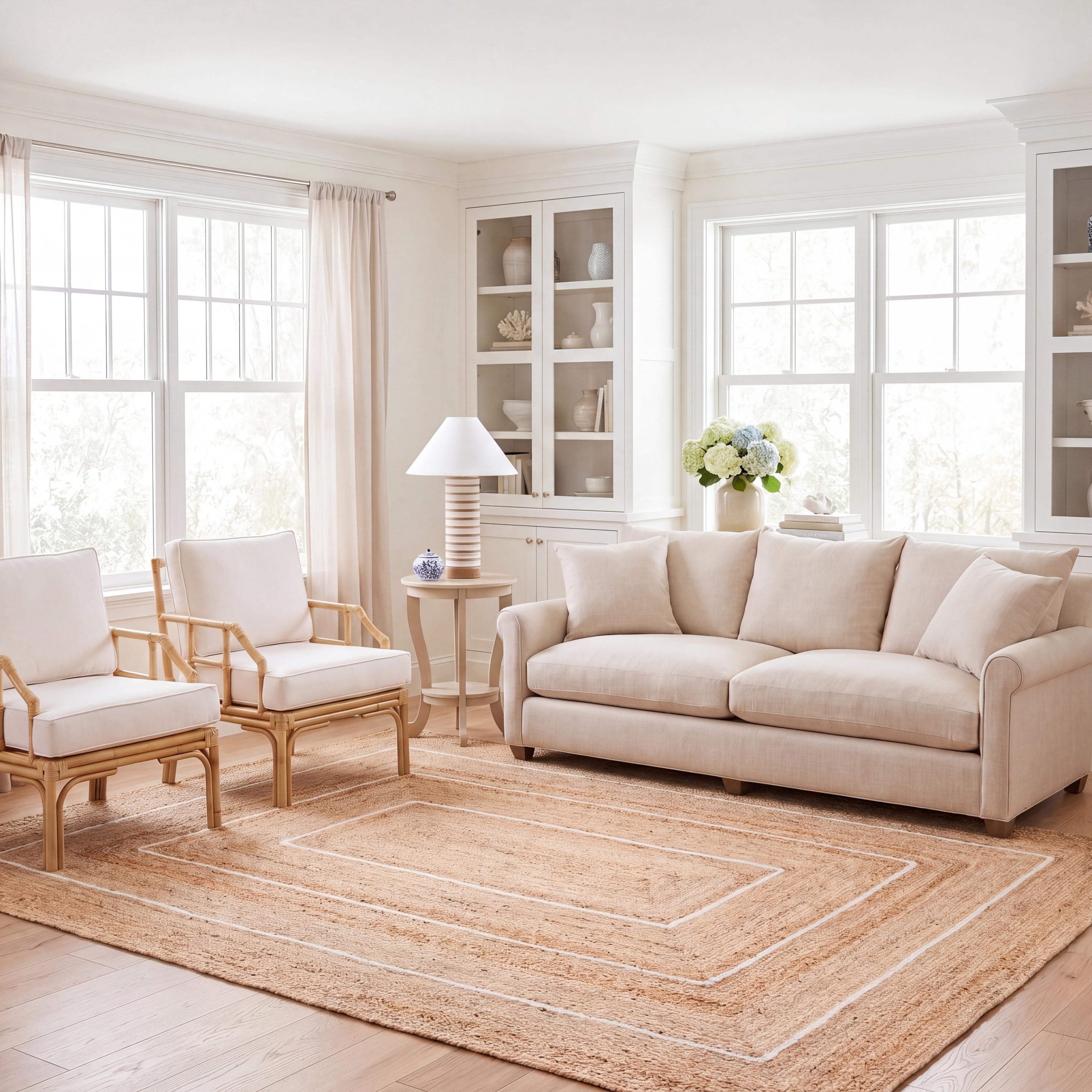 SAFAVIEH Handmade Natural Fiber Gebbine Farmhouse Border Jute Rug