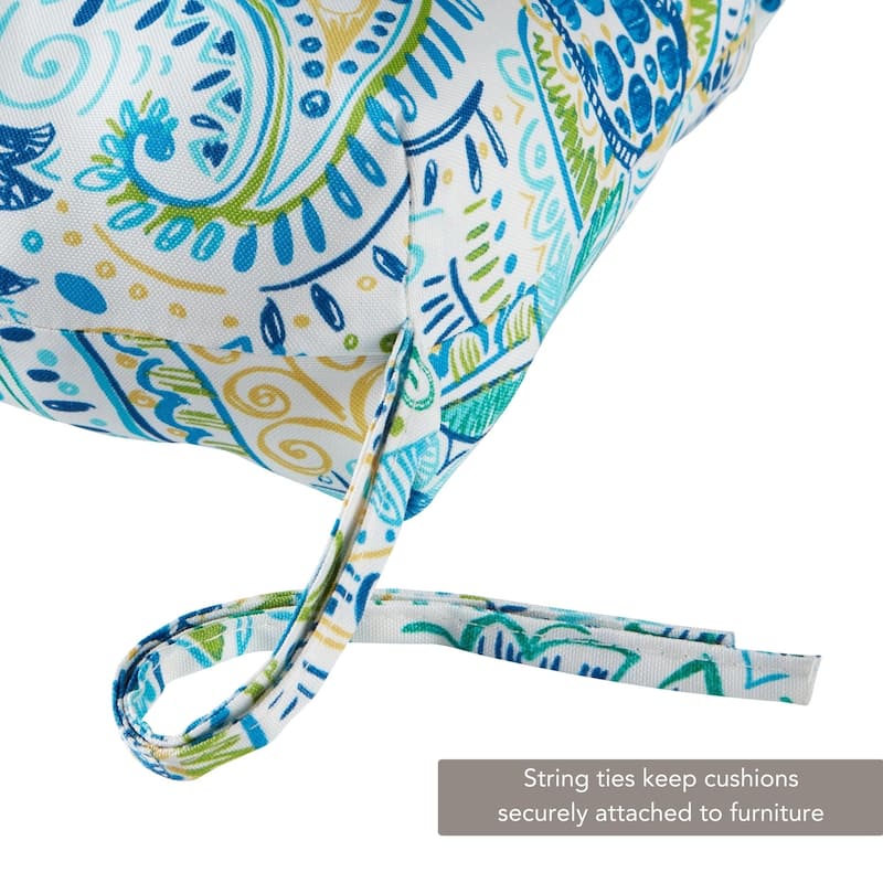 51x18-inch Painted Paisley Outdoor Bench Cushion (Cushion Only)