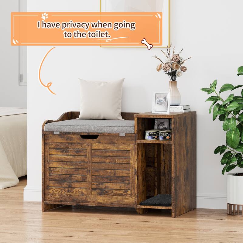 Modern Cat Litter Box Enclosure with Top Opening