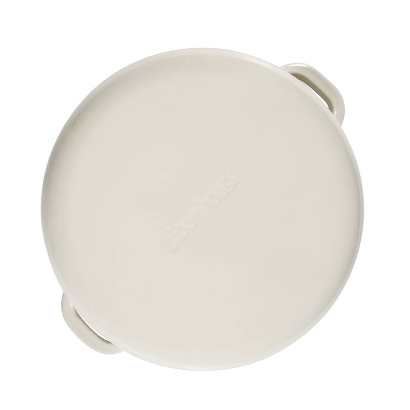 Bloomhouse 7 Qt Cast Iron Dutch Oven W/ Embossed Lid, European Glossy Enamel, & Walnut Wood Trivet