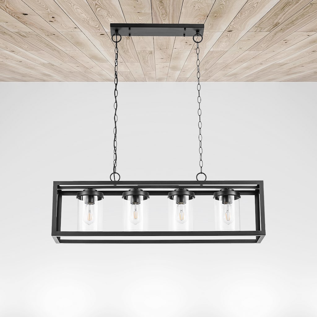 Prominence Home Sitka, Linear Chandelier, Four Light, Matte Black - Matte Black