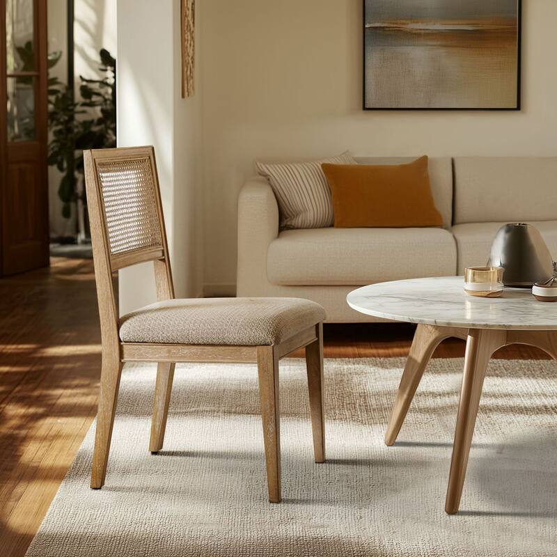 INK IVY Kelly Rattan & Wood Dining Chair Set of 2