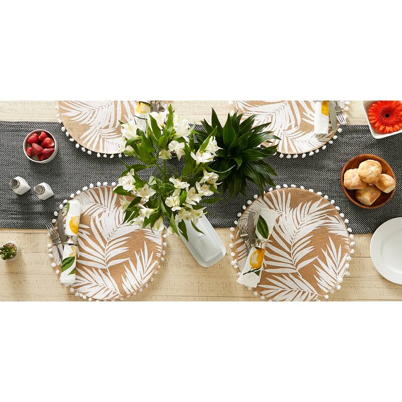 DII Block Print On Natural Round Jute Placemat (Set of 6)