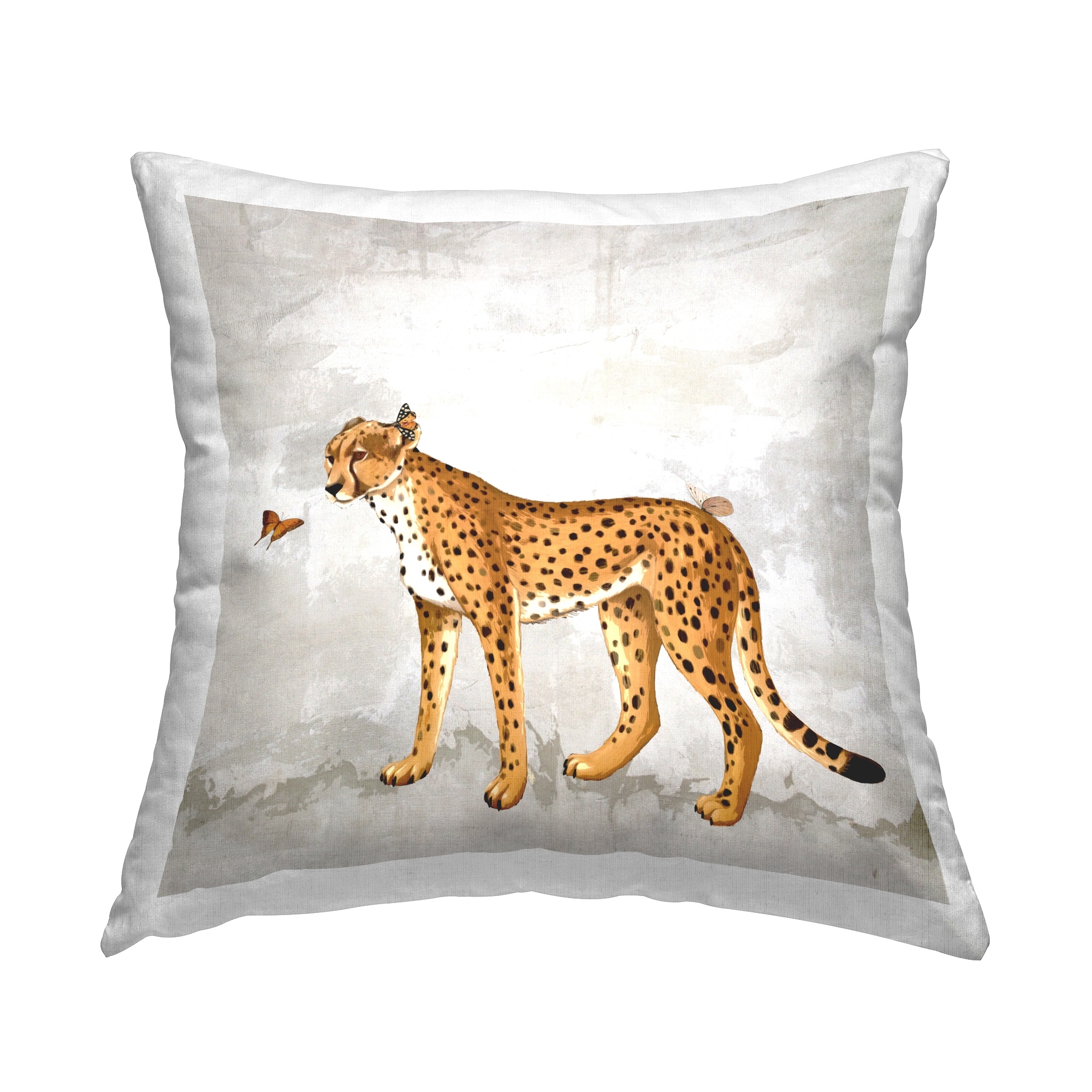 White cheetah pillow cheap