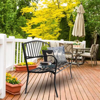 51" Patio Park Garden Outdoor Bench Patio Porch Chair Backyard Seat