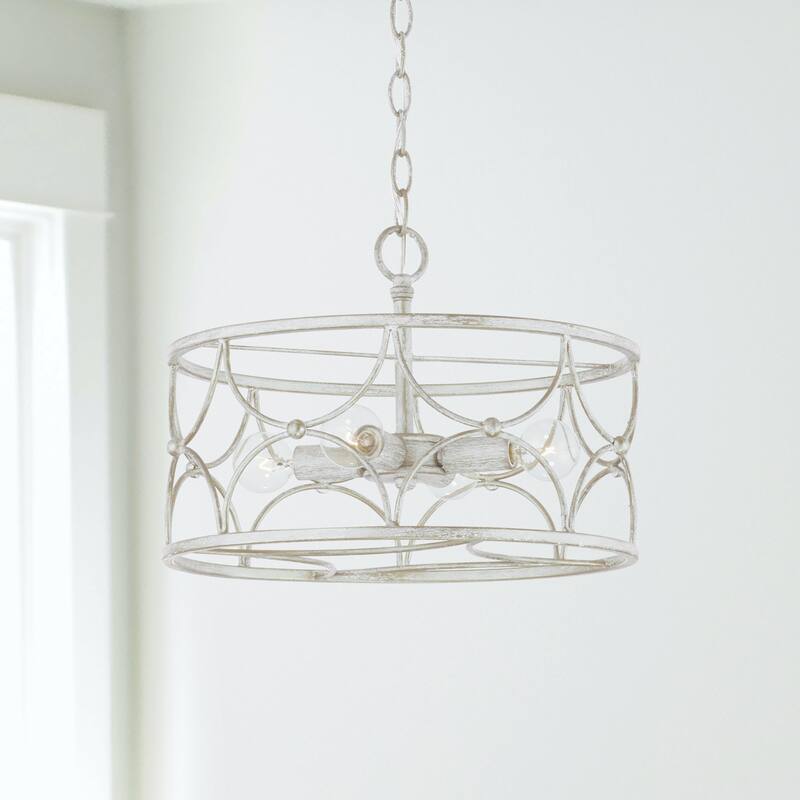 Ricci 4-light Winter White Dual Mount Semi-Flush/ Pendant