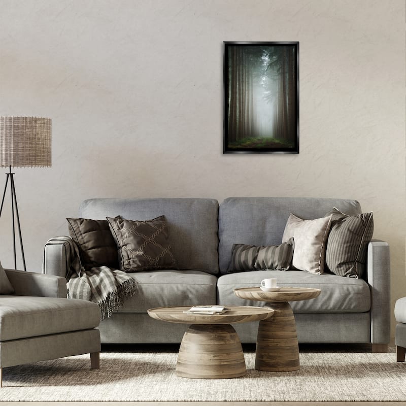 Stupell Moonlight Through Dark Forest Framed Floater Canvas Wall Art Design By Martin Podt