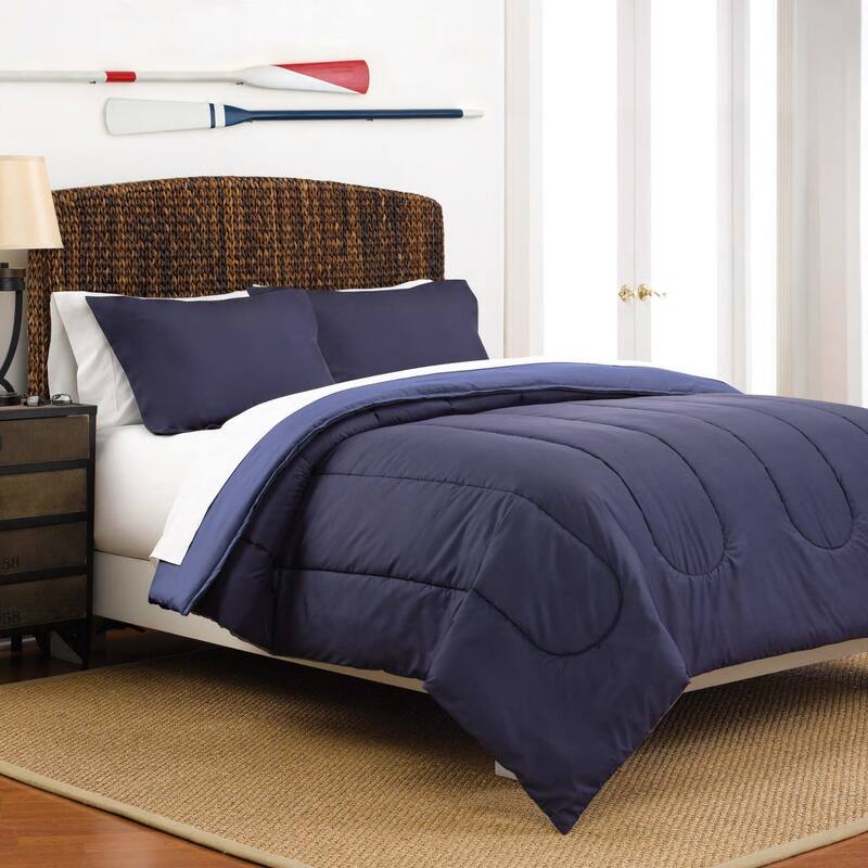 Martex Reversible Comforter Set - Navy/Light Blue - Twin