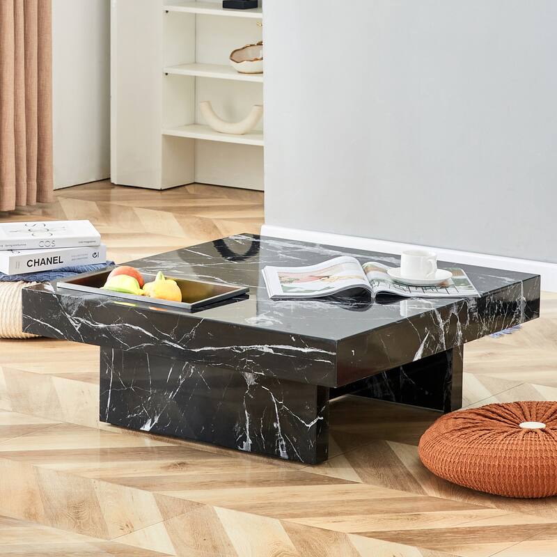 Coffee Table Black Center Table Living Room Sofa Side Table - Black