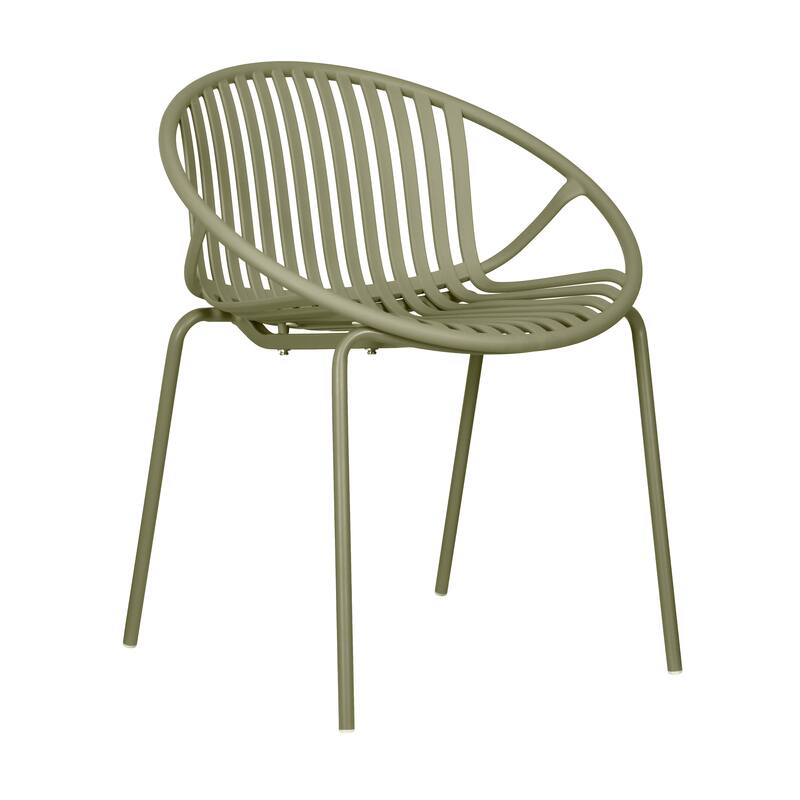 Christopher Knight Home - Lockhart Patio Dining Chair with Metal Legs and Plastic Backrest