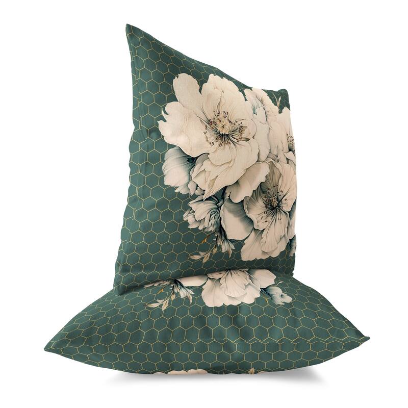 Stone And Grey Magnolia Majesty Faux Suede Throw Pillow Zipper