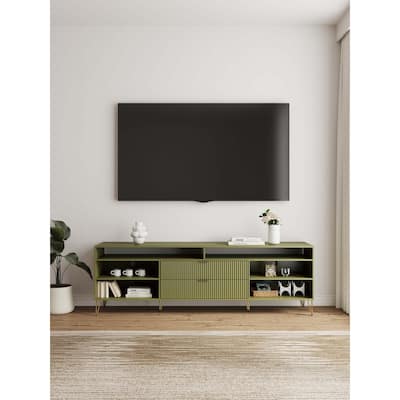 Manhattan Comfort Dumbo Mid-Century Modern TV Stand with 6 Shelves