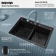 preview thumbnail 26 of 53, Karran Top Mount Double Equal Bowl Quartz Kitchen Sink - 33" x 22" x 9" - 33" x 22" x 9"