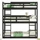 preview thumbnail 7 of 25, Triple Bunk Bed, Detachable Twin Over Twin Over Twin, Rubber Wood with Ladders, Black