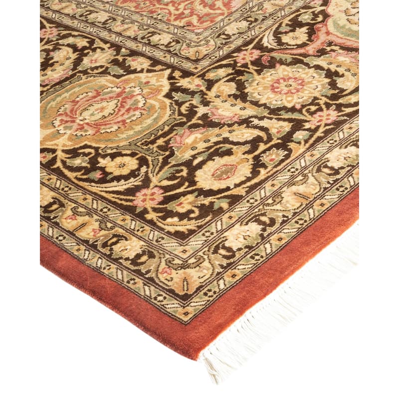 Overton Hand Knotted Wool Traditional Oriental Pink Area Rug - 8' x 10'
