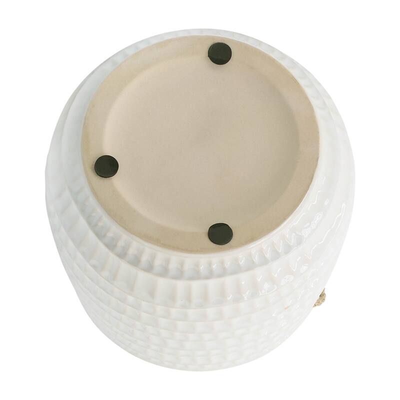 Sagebrook Home Neutral Textured Ceramic Hanging Planter