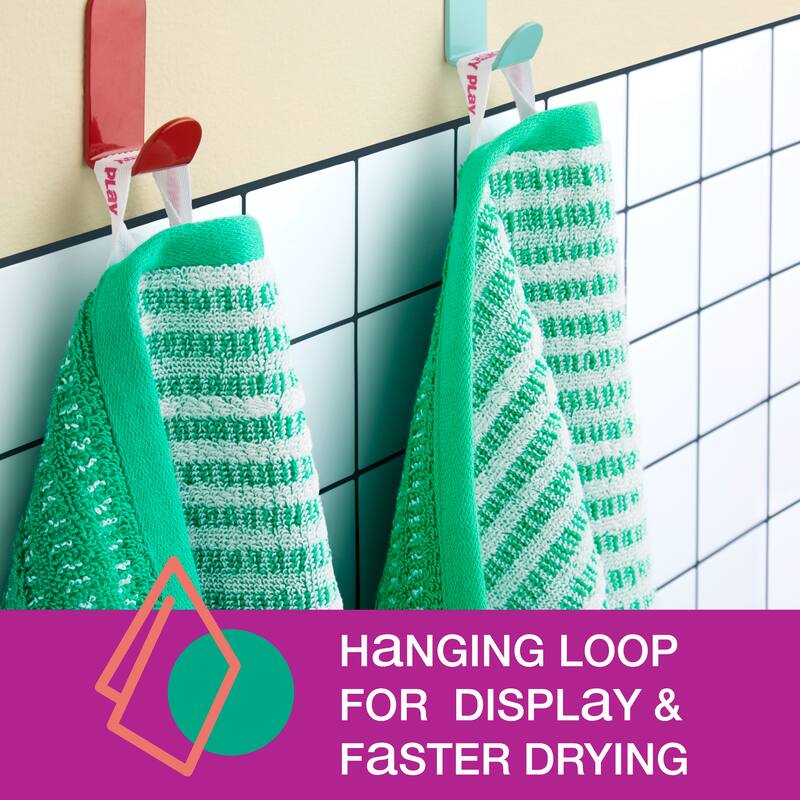 TOWN & COUNTRY PLAY 4-Piece Striped Reversible Terry Brights Bath Towel Set - 30"x58"