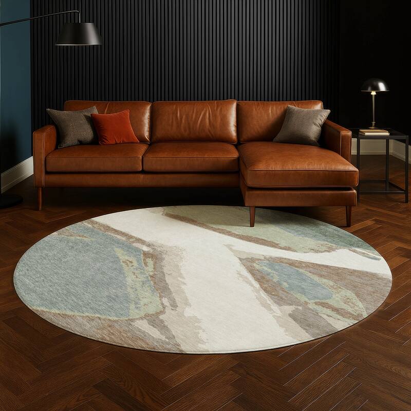 Machine Washable Indoor/ Outdoor Modern Cheney Chantille Rug