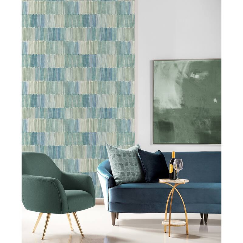 Lillian August Arielle Abstract Stripe Embossed Vinyl Unpasted Wallpaper