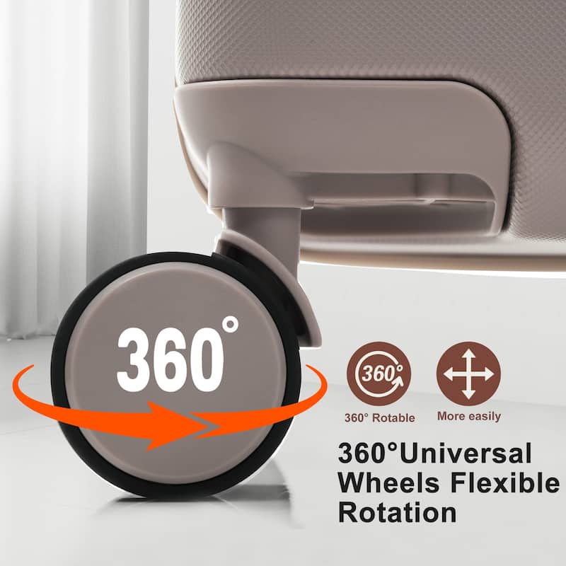 Premium ABS Travel Luggage Set, 3-Piece TSA Lock Suitcase Ensemble with 20, 24, and 28 Inch Sizes with 360°Spinner Wheels