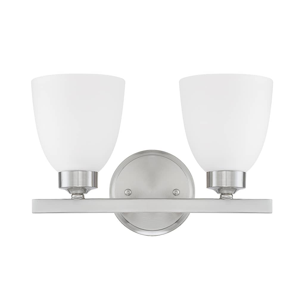 Jameson 2-light Bath/Vanity Fixture w/ Soft White Glass