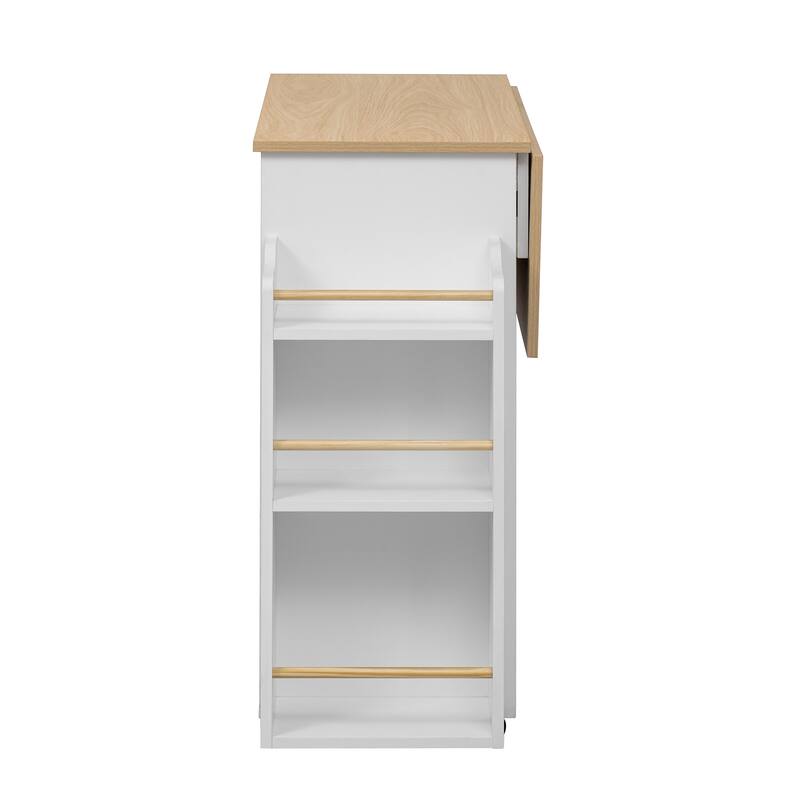 2-in-1 Dog Crate Kitchen Island with Sliding Door，Open Side Shelf, Drawer