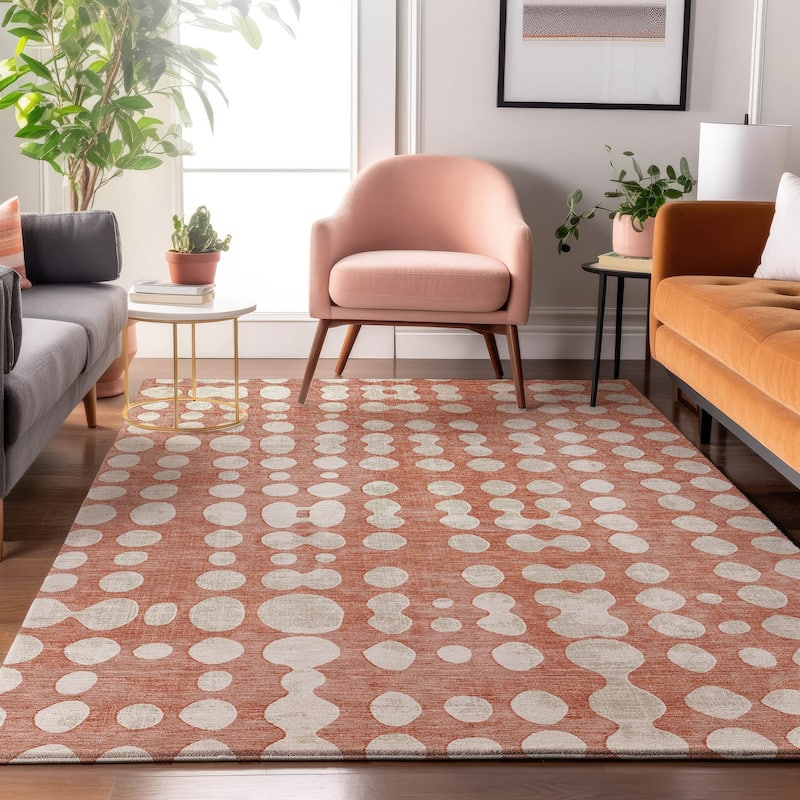 Premium Washable Super Soft Modern Connect Mayfield Rug - Salmon - 8' x 10'