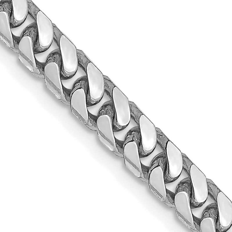 Curata 14k Gold Wg 4.3mm Solid Miami Curb Chain Bracelet