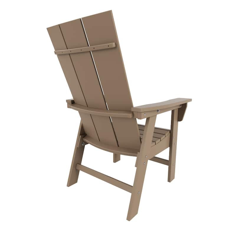 Polytrends Shoreside Hdpe All Weather Outdoor Patio Adirondack Dining Chair (1PC)
