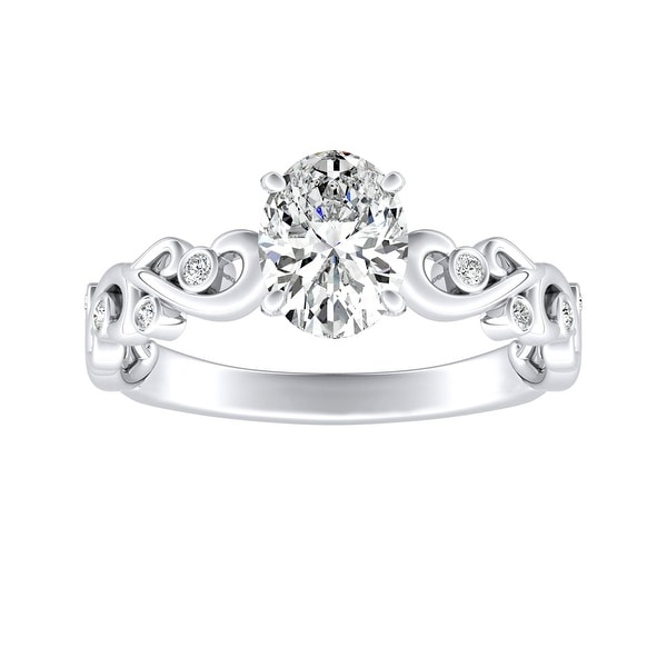 Auriya 1ctw Vintage Oval-cut Solitaire Diamond Engagement Ring Platinum. Opens flyout.