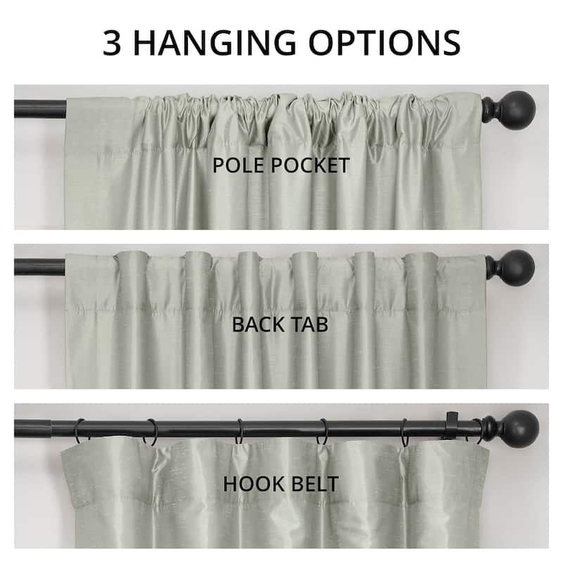 Exclusive Fabrics Textured Faux Dupioni Silk Thermal Blackout Curtains (1 Panel)