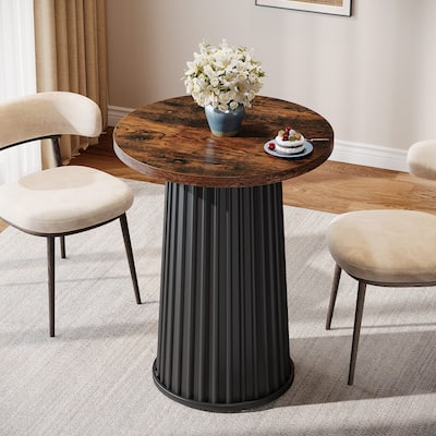 23 Inches Small Round Dining Table for 2 - 23.62"D x 23.62"W x 29.52"H